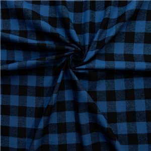 Flannel Yarn Dyed Plaid Fabric Buffalo Plaid Blue/Black 110 yard roll