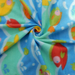 Fleece Print Fish Waves Primary Swirl
