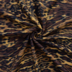 Jungle Cat Amber Printed Fleece Fabric Swirl