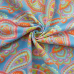 Fleece Print Paisley Blue Swirl