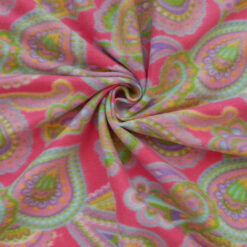 Fleece Print Paisley Fuschia Swirl