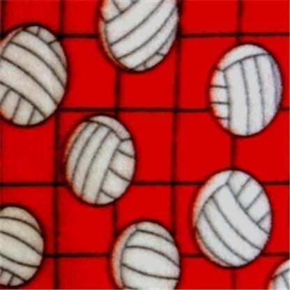 Fleece Print Volleyball Red, by the yard
