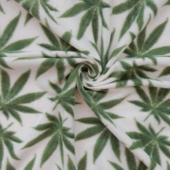 Fleece Print Weed White Swirled