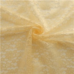 60" Floral Lace Fabric Champagne, by the yard