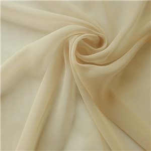 Fire Retardant Chiffon Fabric Beige, by the yard