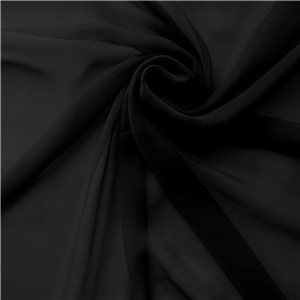 Fire Retardant Chiffon Fabric Black, by the yard
