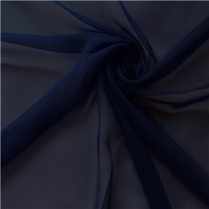 Fire Retardant Chiffon Fabric Navy Blue, by the yard