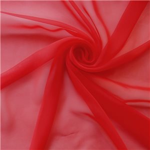 Fire Retardant Chiffon Fabric Red, by the yard