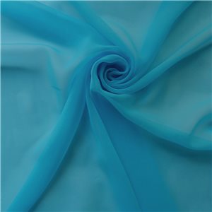 Fire Retardant Chiffon Fabric Turquoise, by the yard