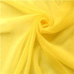 Fire Retardant Chiffon Fabric Yellow, by the yard