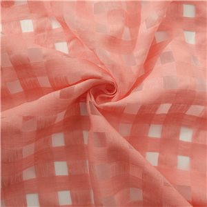 Wholesale French Cassis Linen Check Fabric Coral 50 yard roll