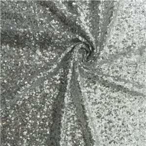 Wholesale Glitz Stretch Mini Sequin Fabric French Silver 30 yard bolt