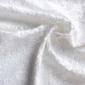 Glitz Stretch Mini Sequin Fabric White, by the yard