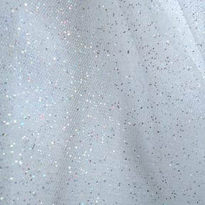 Wholesale Glitter Sparkle on Tulle Fabric White 150 yard roll