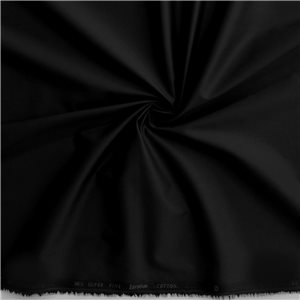 Luxor Stretch Egyptian Cotton Fabric Black, By The Yard
