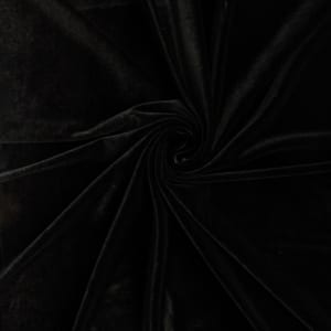 Stretch Panne Velvet Fabric Black, by the yard