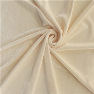 Medici Stretch Velvet Fabric Cream 25 yard bolt