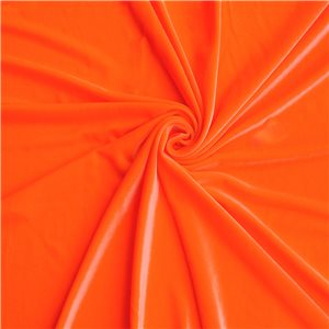 Wholesale Medici Stretch Velvet Fabric Neon Orange 65 yard roll