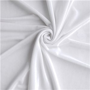 Wholesale Medici Stretch Velvet Fabric White 65 yard roll