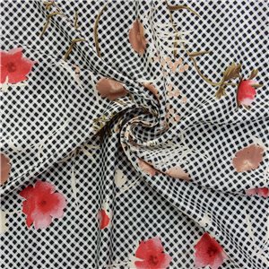 SALE Printed Charmeuse Fabric 5460 Poppy, by the yard
