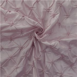 SALE Faux Silk Embroidered Pintuck Fabric 5589 Pink, by the yard
