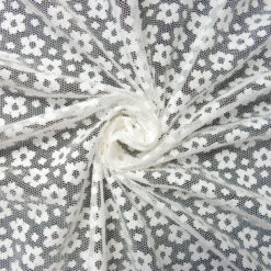 SALE Crochet Knit Daisy Lace Fabric 5901 Ivory, by the yard