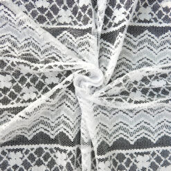 SALE Stripe Crochet Knit Lace Fabric 5928 White, by the yard