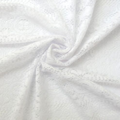 SALE Stripe Crochet Knit Lace Fabric 5931 White, by the yard