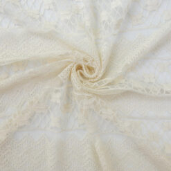 SALE Stripe Stretch Lace Fabric 5940 Ecru, by the yard