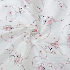 SALE Printed Organza Fabric 5960 White-Silver, by the yard