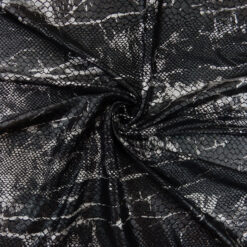 SALE Stretch Snakeskin Foil Knit Fabric 6310 Black, by the yard