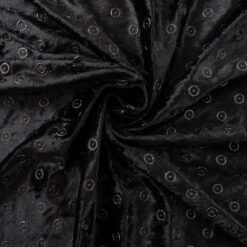 SALE Metallic Stretch Velour Fabric 6414 Black, by the yard