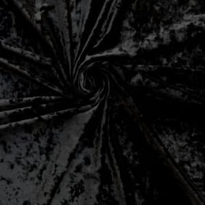 Wholesale Stretch Crushed Ice Velvet Fabric Black 25 yard bolt