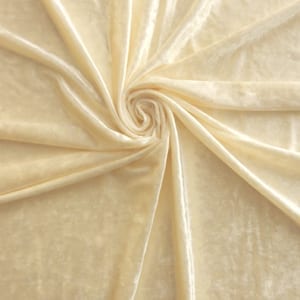 Wholesale Stretch Crushed Ice Velvet Fabric Ivory 25 yard bolt