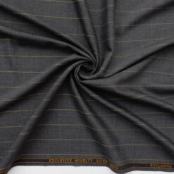 Super 100s Wool Fabric 28 Stripe Bankers Gray-Tan, by the yard