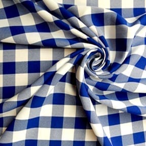 Wholesale Check Poplin Tablecloth Fabric Royal-White 75 yard roll