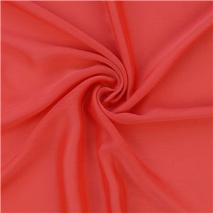 Waterfall Two Tone Chiffon Fabric Coral/Coral, by the yard