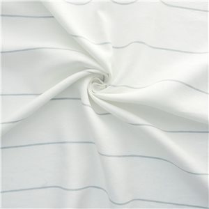 100% French Linen Wide Stripe Fabric Cassis Opal, by the yard