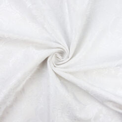 110" Decorating Jacquard Fabric Rose Damask White 25 yard roll