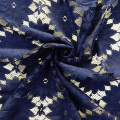 7.25-Yards Sample Cut - Re-Embroidered Lace Fabric XS872 Royal