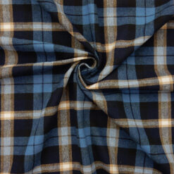 Flannel Yarn Dyed Plaid Fabric Jonas Blue swirled