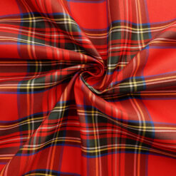Wholesale Yarn Dyed Taffeta Plaid Fabric Royal Stewart Red 25 yard bolt