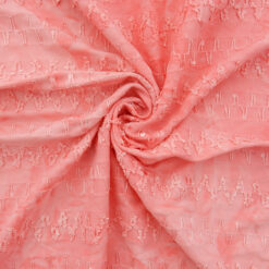 SALE Stretch Sequin & Embroidered Tie Dye Fabric 6662 Coral, by the yard