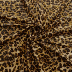 SALE Clear Foil Cheetah Stretch Spandex Fabric 6683 Brown, by the yard