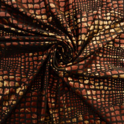 SALE Clear Foil Skin Printed Stretch Spandex Fabric 6684 Black, by the yard