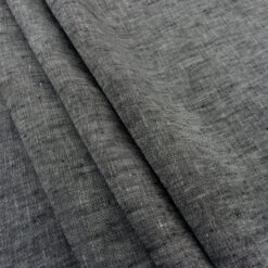 Wholesale 120" European 100% Linen Two-Tone Fabric Black 50 yard roll