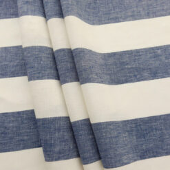 Wholesale 120" European 100% Linen Yarn Dyed Stripe Fabric Indigo-White 50 yard roll