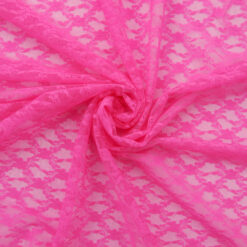 SALE Stretch Lace Fabric 6553 Fuschia, by the yard