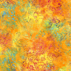 108″ Wide Cotton Batik Fabric XTonga B3313 Orange 12 yard bolt