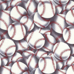 Timeless Treasures Fabric Packed Baseballs Sorts C2159 White 15 yard bolt